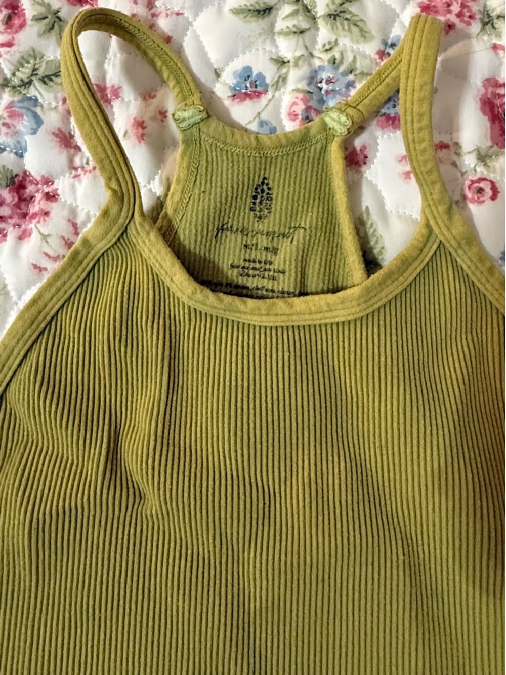 FP Movement by Free People Olive-Green and Blue  Ribbed Racerback Tank- Set of 2